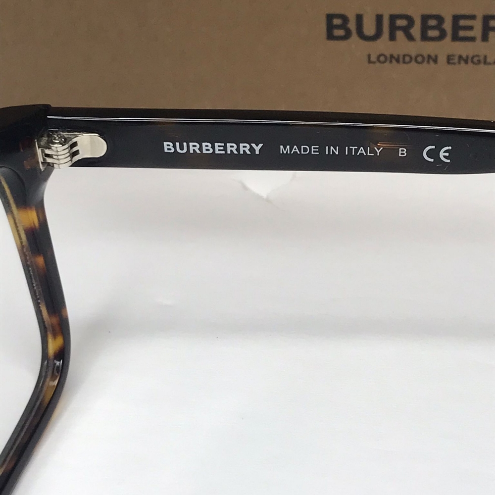 Authentic New BURBERRYMen's Tortoise Square Eyeglass Frames BE2320F386455 - Picture 13 of 15